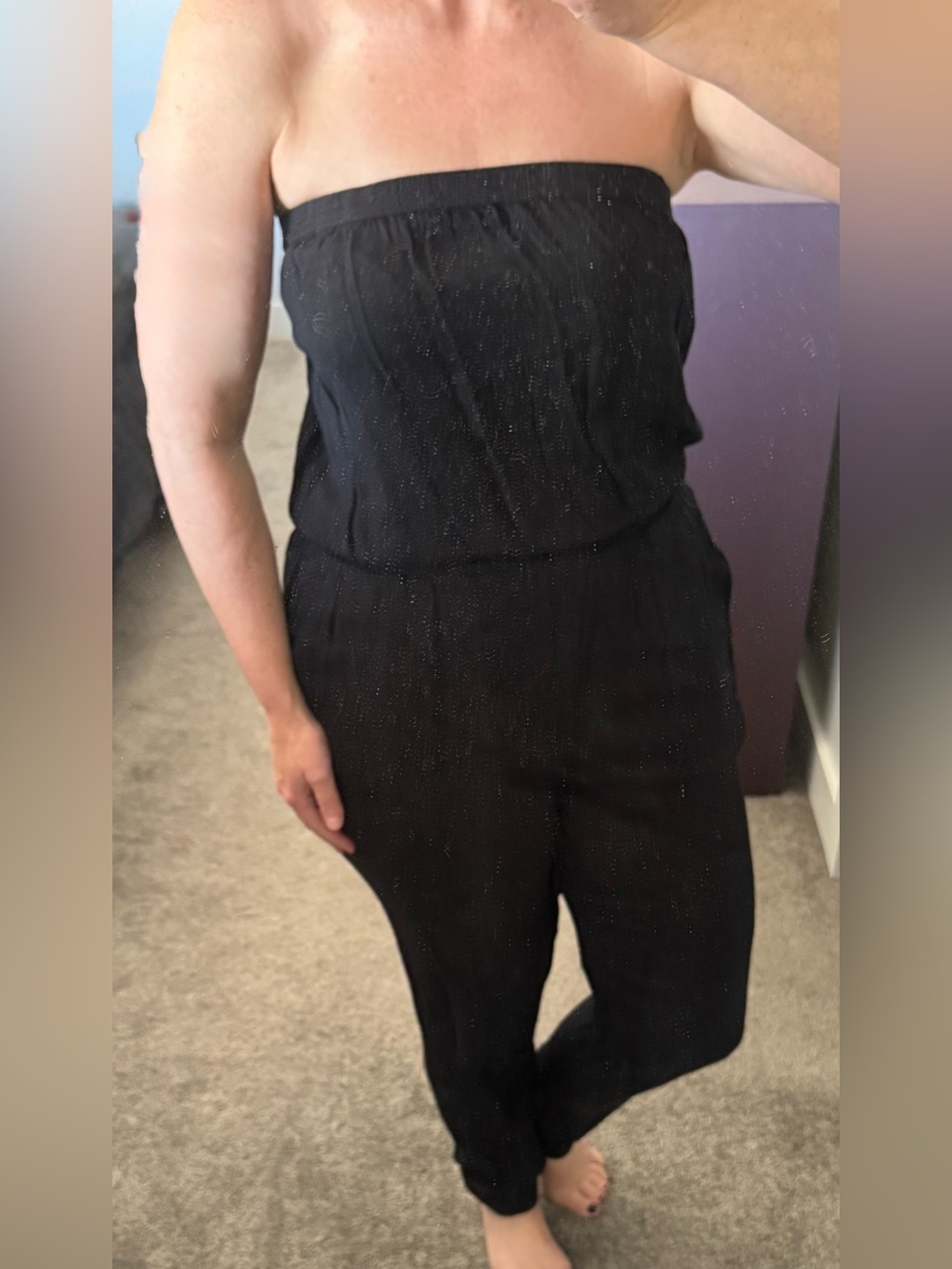 Strapless Black Jumpsuit - Women